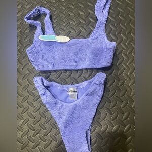 Purple Textured Bikini Set